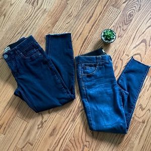 Lot of 2 Democracy Ab Technology High Waist Raw Edge Ankle Jeans Size 8